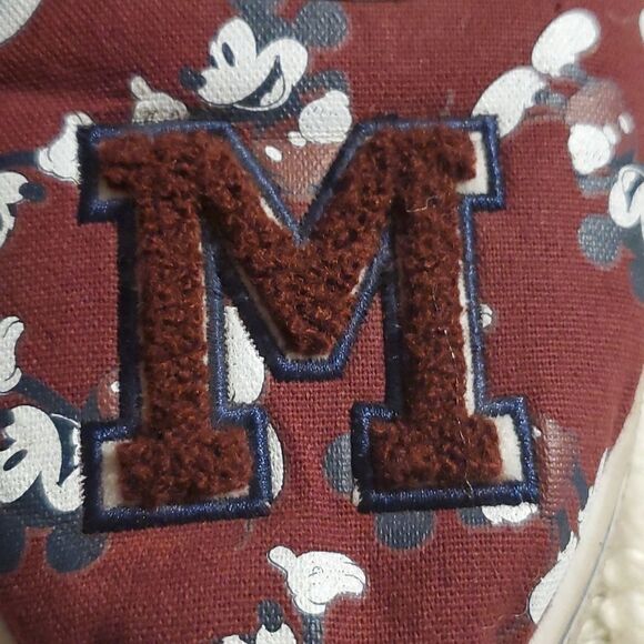 Disney's Maroon Mickey Mouse letterman vans style sneakers - Picture 5 of 9